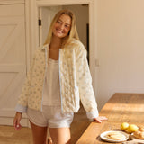 Bella Quilted Jacket - Blue Floral
