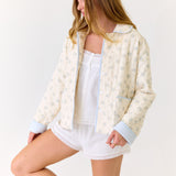 Bella Quilted Jacket - Blue Floral