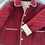 Poppy Quilted Jacket - Burgundy Stripe