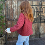 Poppy Quilted Jacket - Burgundy Stripe