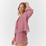 Sunday Blouse and Novie Shorts Set Red Gingham