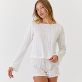 Lani Long Sleeve & Shorts Set Organic Pointelle