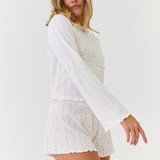 Lani Long Sleeve & Shorts Set Organic Pointelle