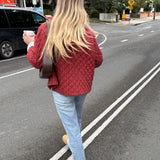 Poppy Quilted Jacket - Burgundy Stripe