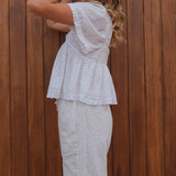 Goldie Blouse & Harper Lace Pants Floral Set